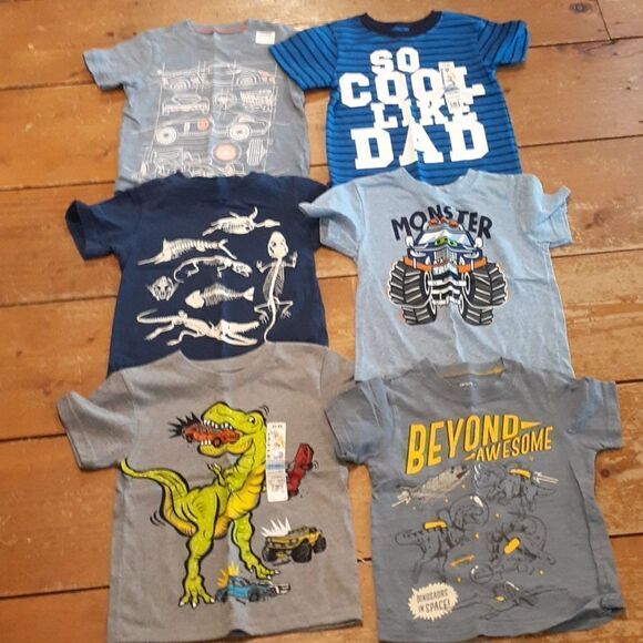 6 pc boys short sleeve shirts size 3 T, some new. - Picture 1 of 13